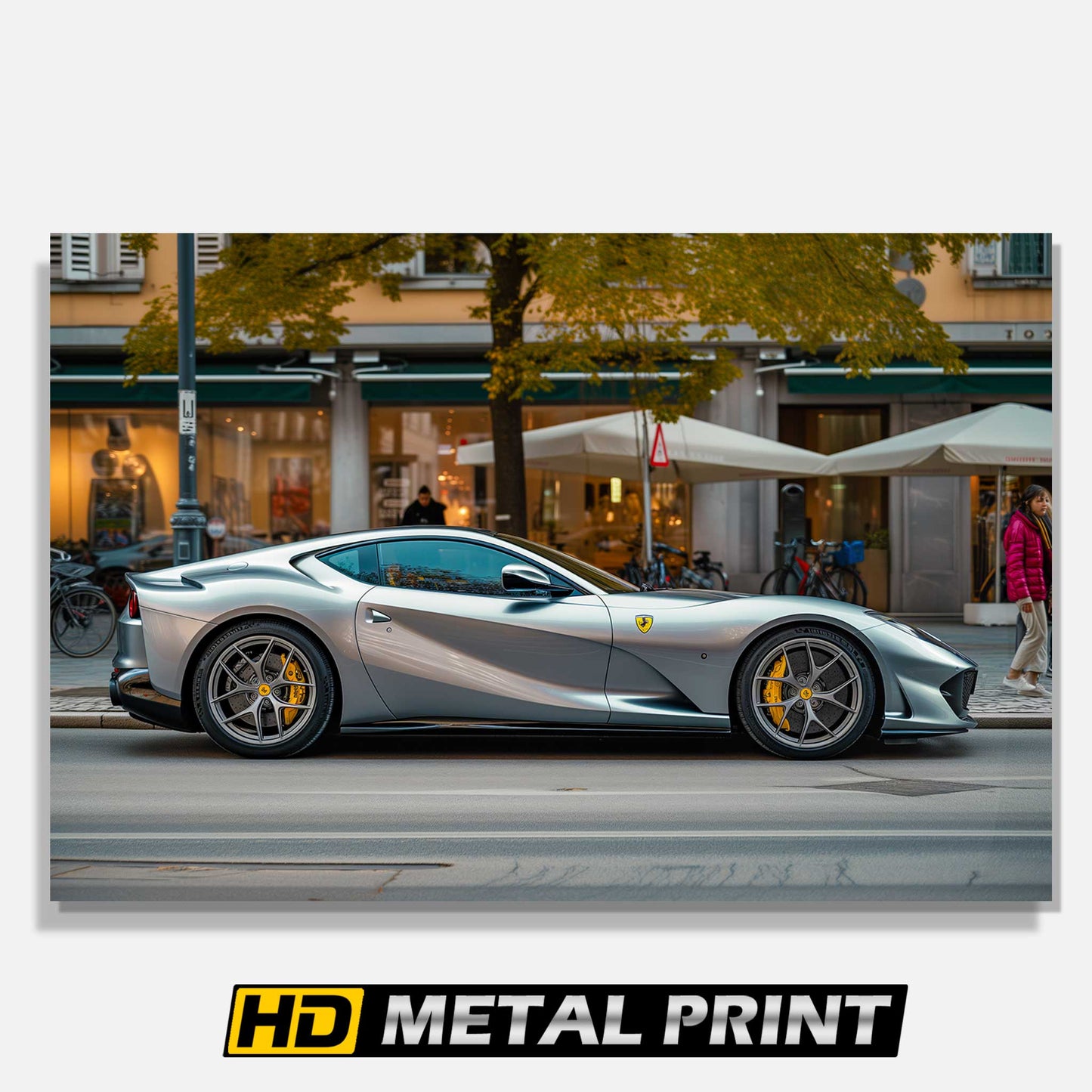 Silver Ferrari 812 GTS Metal Poster