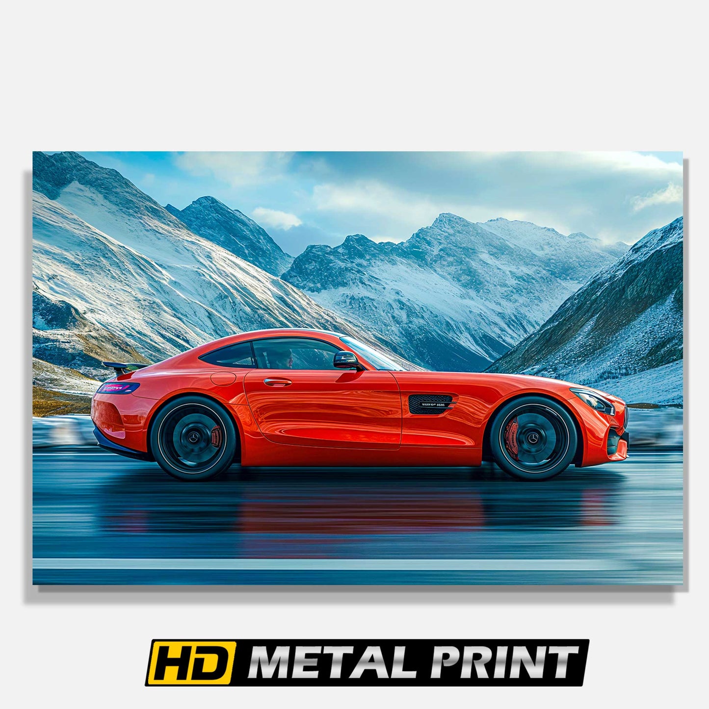 Fire Opal 2024 Mercedes AMG GT Metal Poster