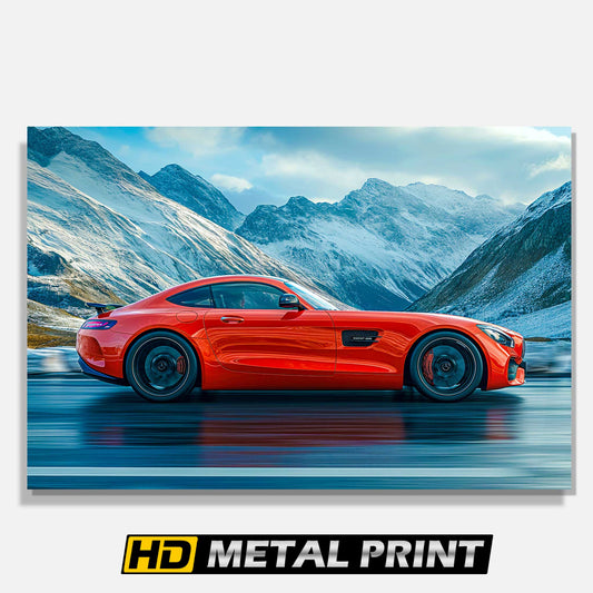 Fire Opal 2024 Mercedes AMG GT Metal Poster