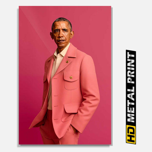 Barack Obama Portrait Metal Print