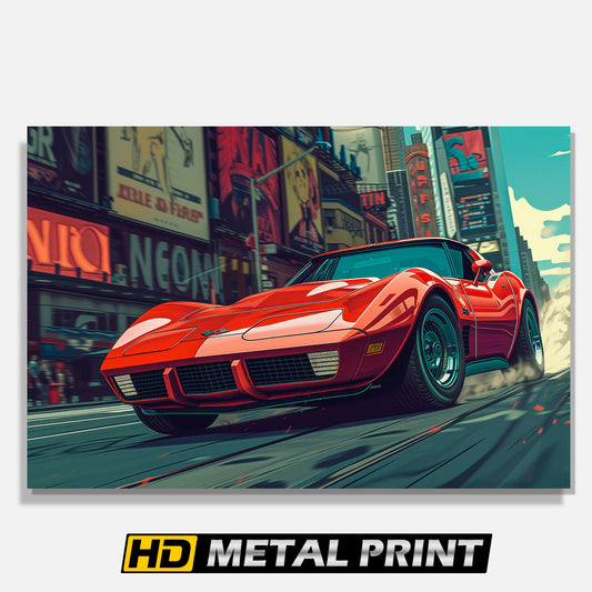 1980 Corvette C3 Digital Painting on Metal