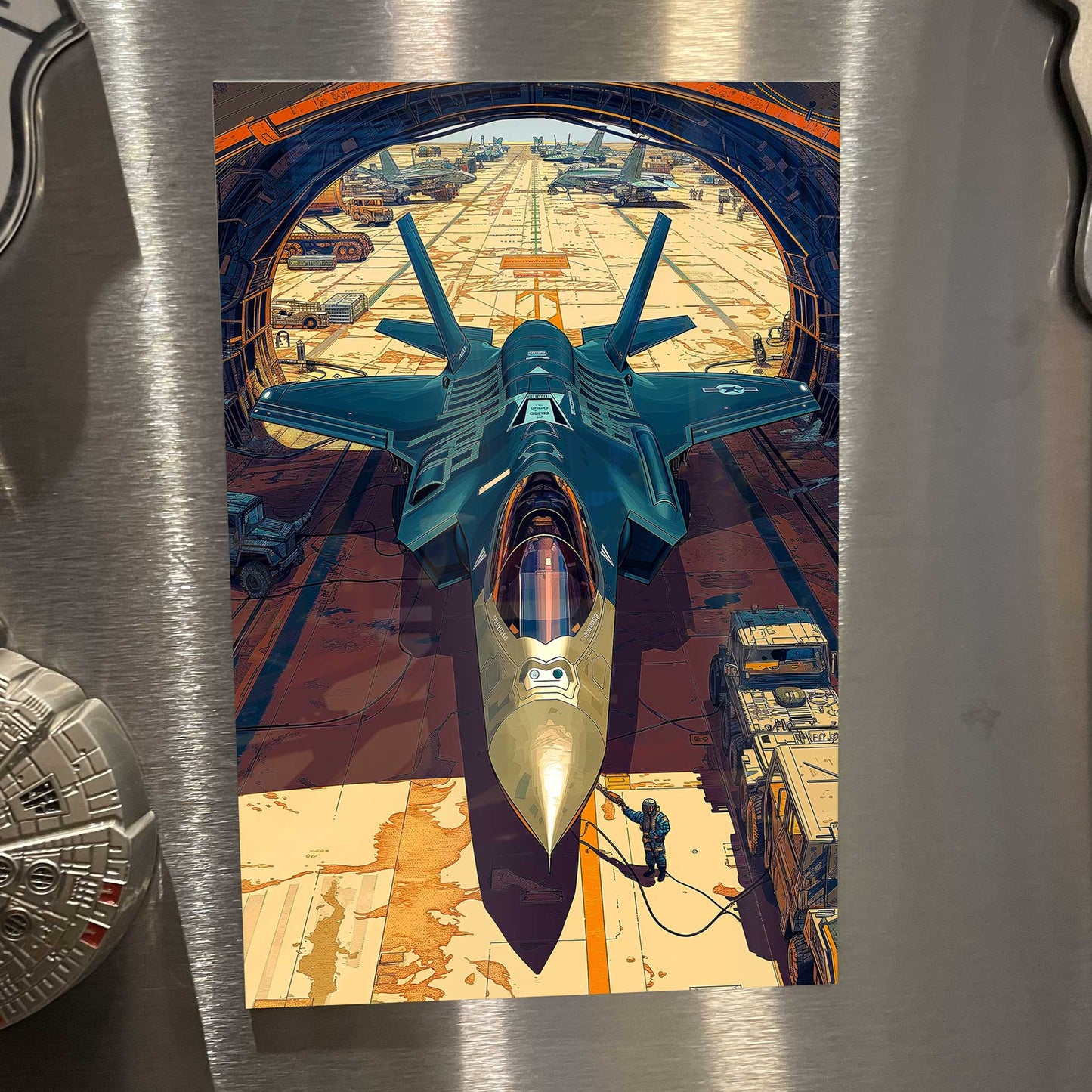 F-35 Fighter Jet in Bunker Metal Print