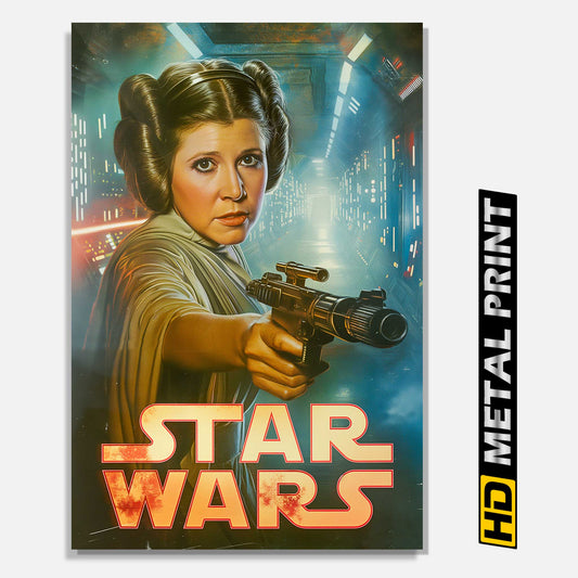 Princess Leia Star Wars Poster on Metal