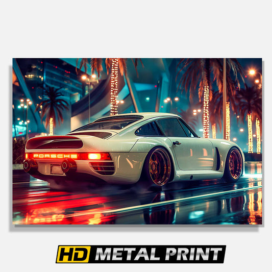Porsche 959 Rear View Metal Print