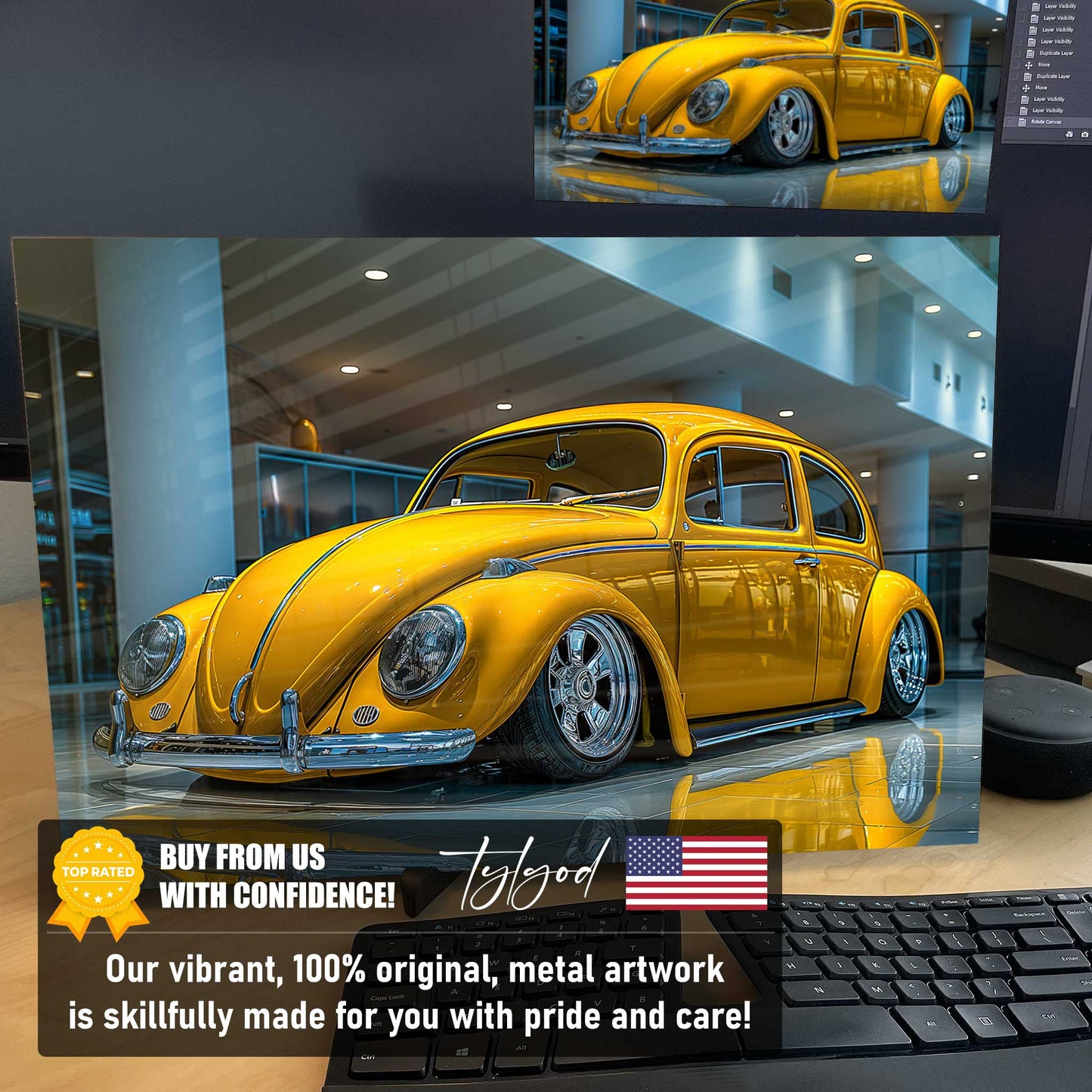 1957 Volkswagen Beetle Metal Print