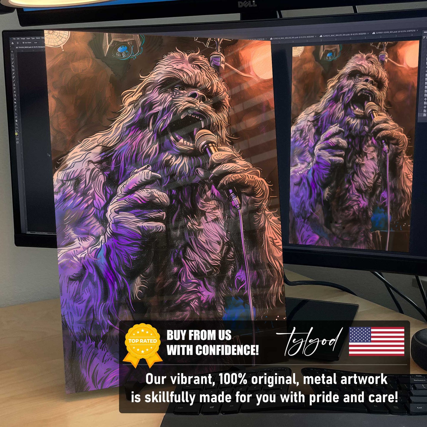 Sasquatch Karaoke Bigfoot Poster Metal Print