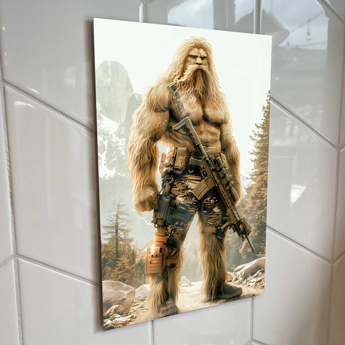 Sasquatch Tactical Bigfoot Poster Metal Print
