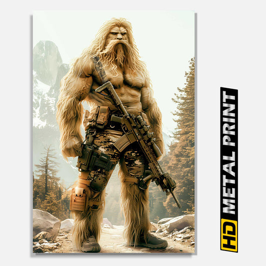 Sasquatch Tactical Bigfoot Poster Metal Print