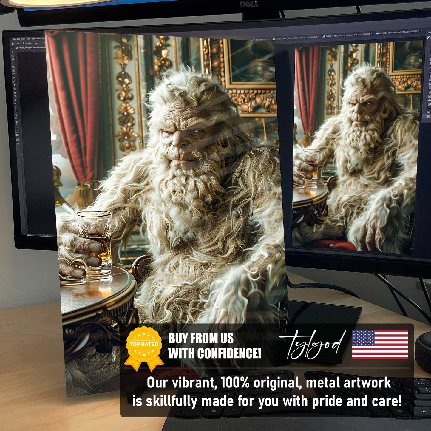 Sasquatch Grampa Bigfoot Poster Metal Print