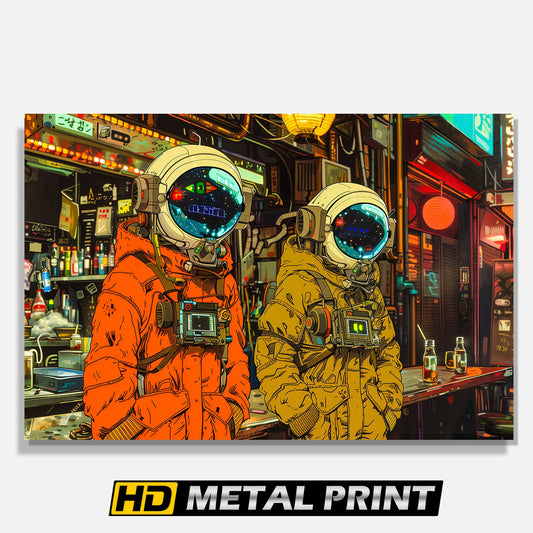 Trippy Astronaut Poster Art Metal Print
