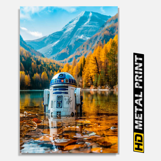 R2-D2 Lake vacation Parody Metal Print