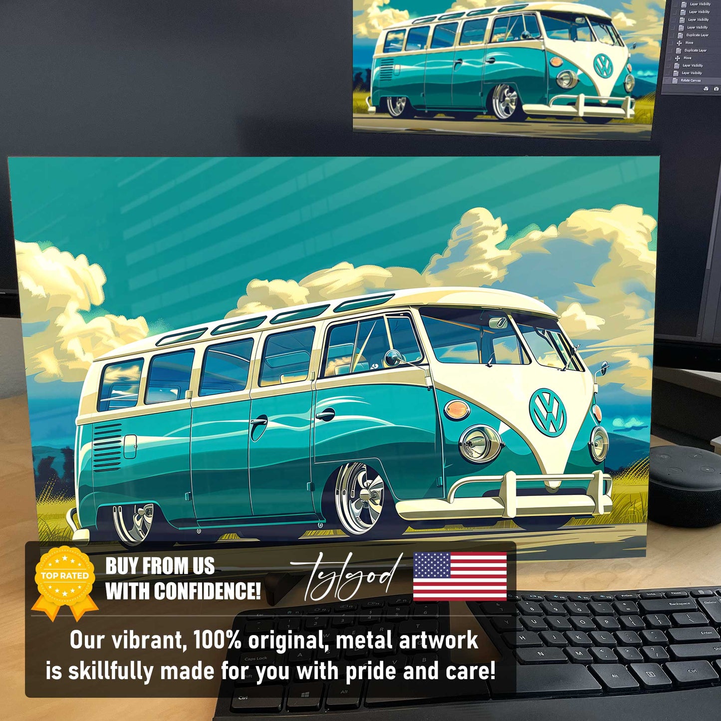 1965 23 Window Volkswagen Bus Metal Print