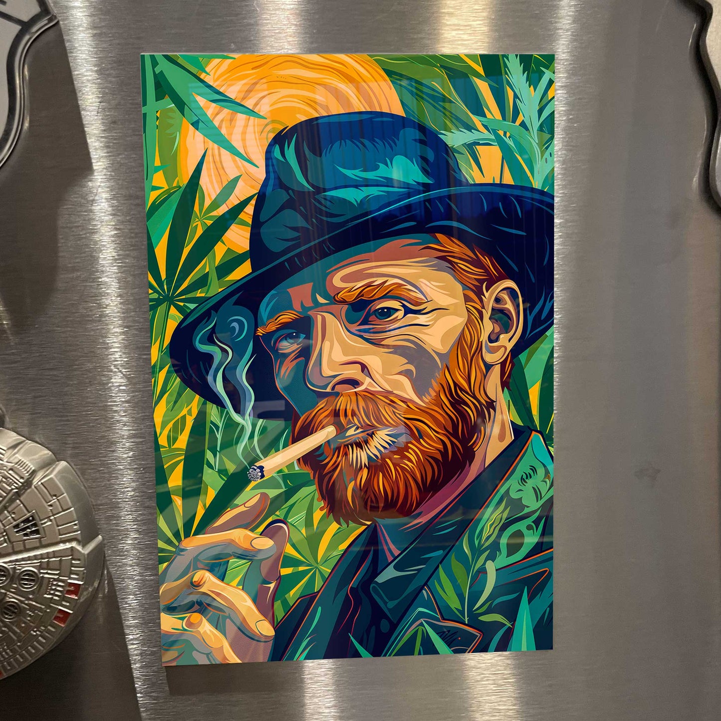 Buddy Van Gogh Cannabis Marijuana Trippy Metal Print