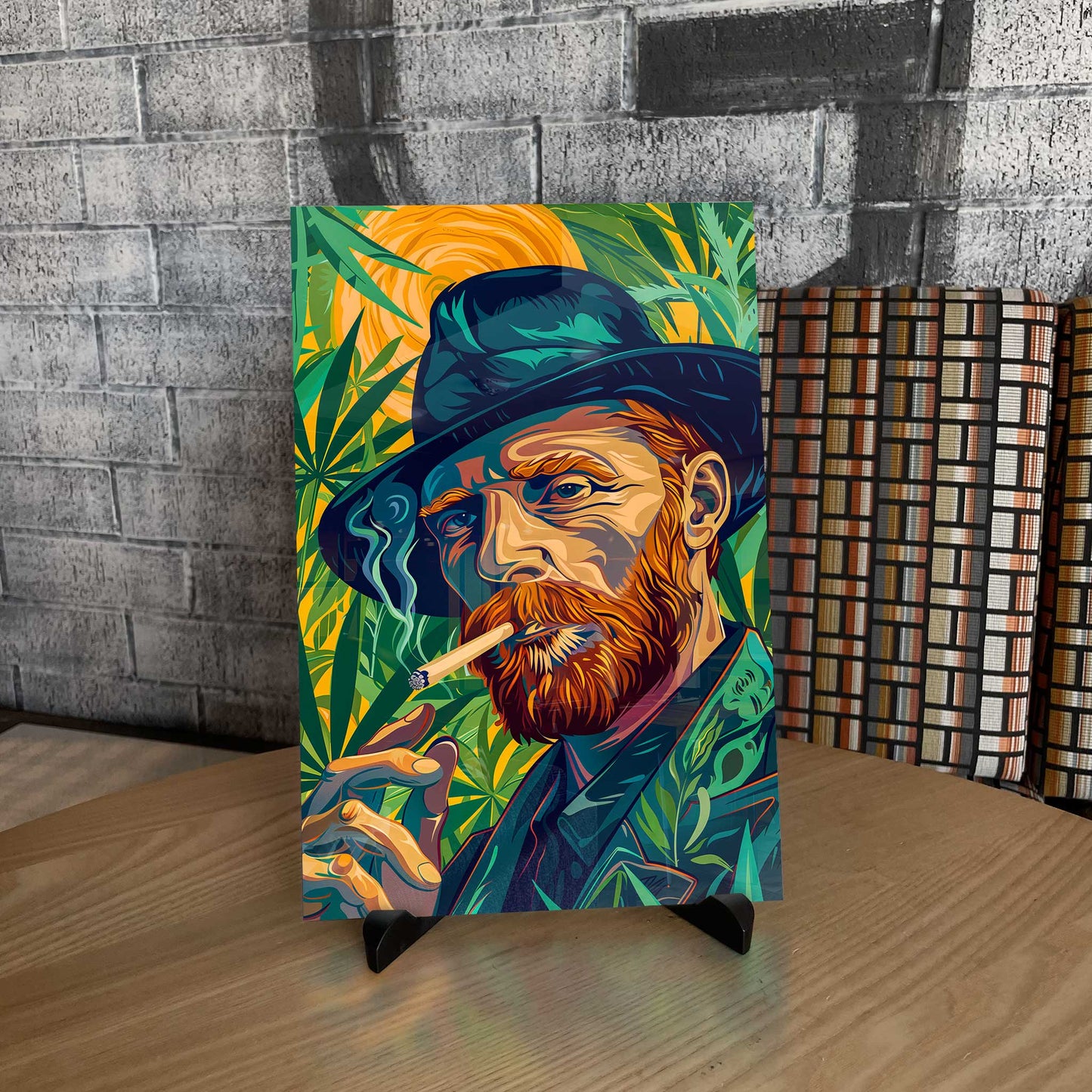 Buddy Van Gogh Cannabis Marijuana Trippy Metal Print