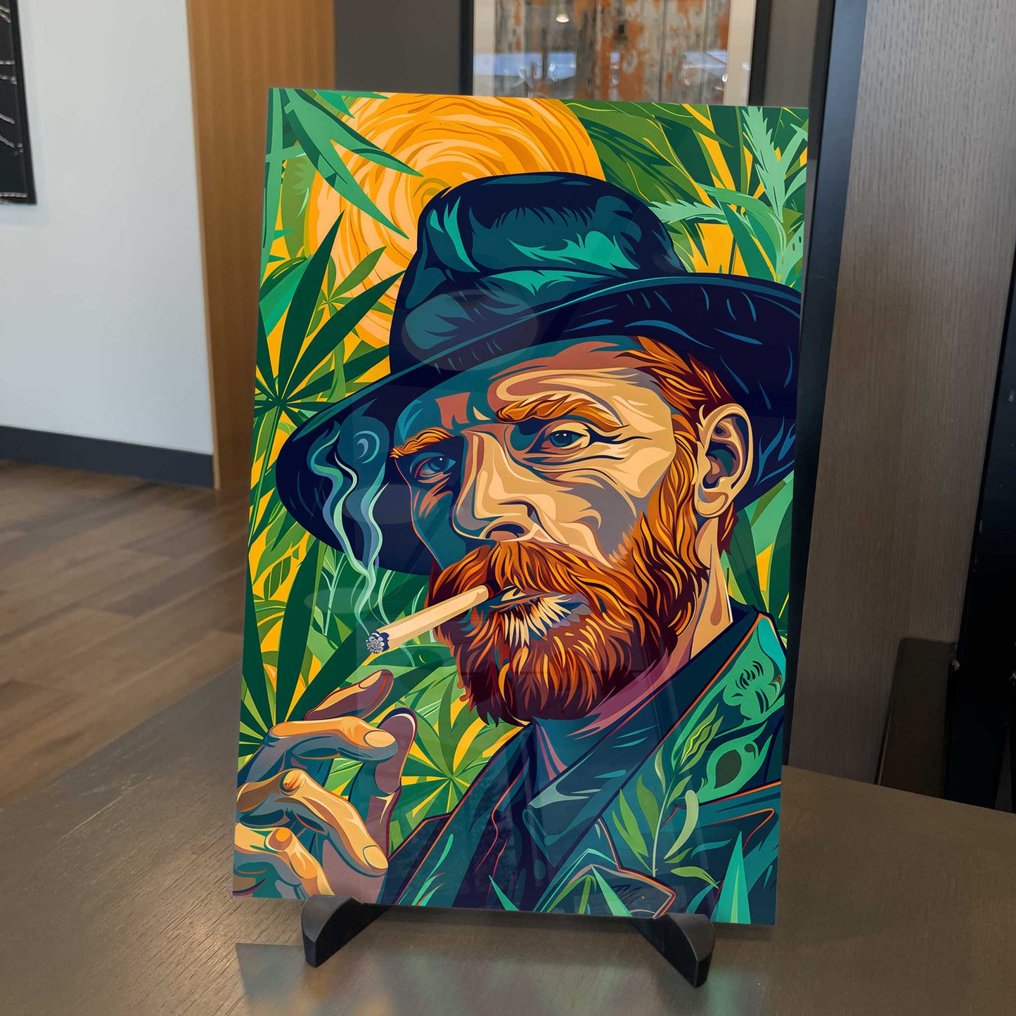 Buddy Van Gogh Cannabis Marijuana Trippy Metal Print