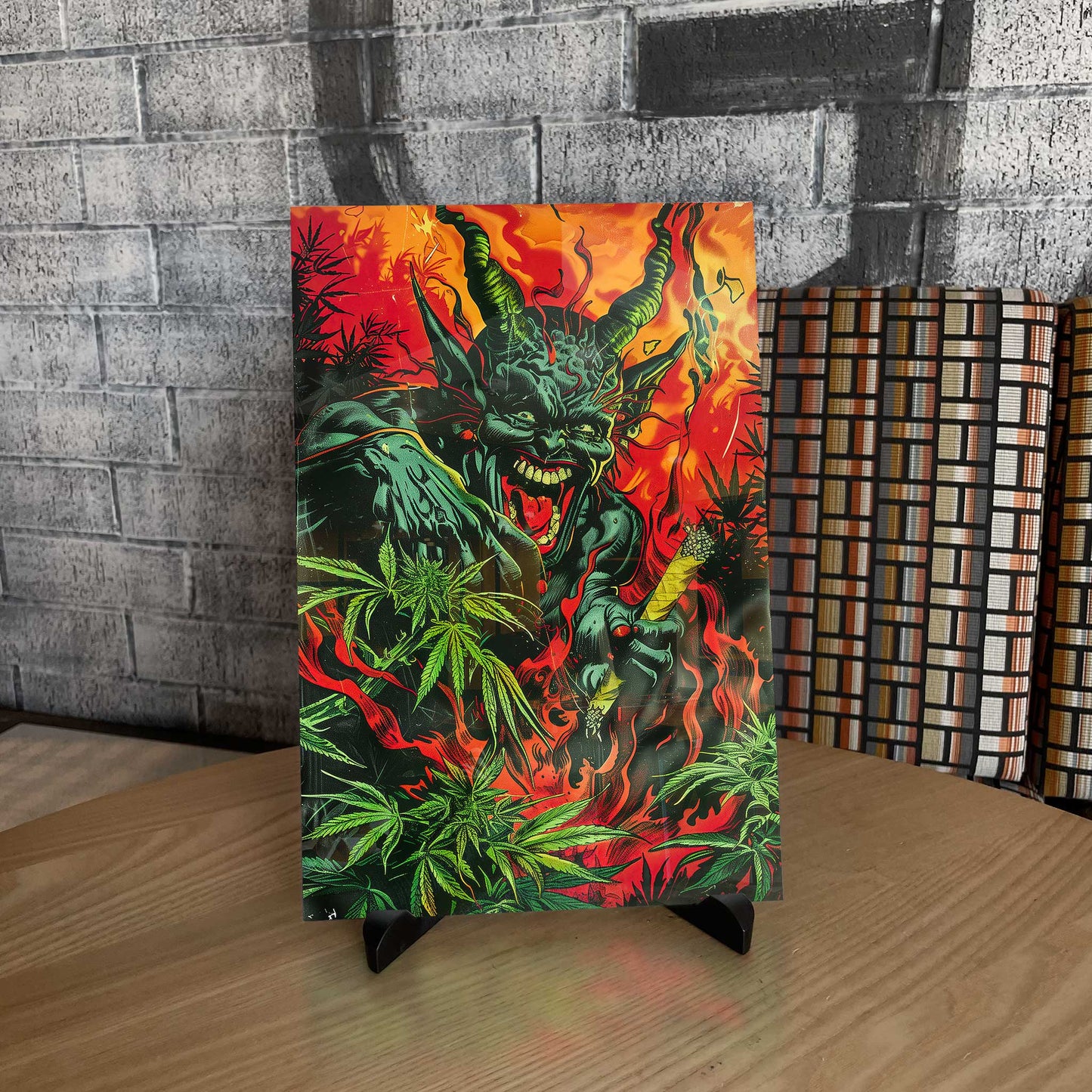 Devil's Lettuce Cannabis Marijuana Trippy Metal Print