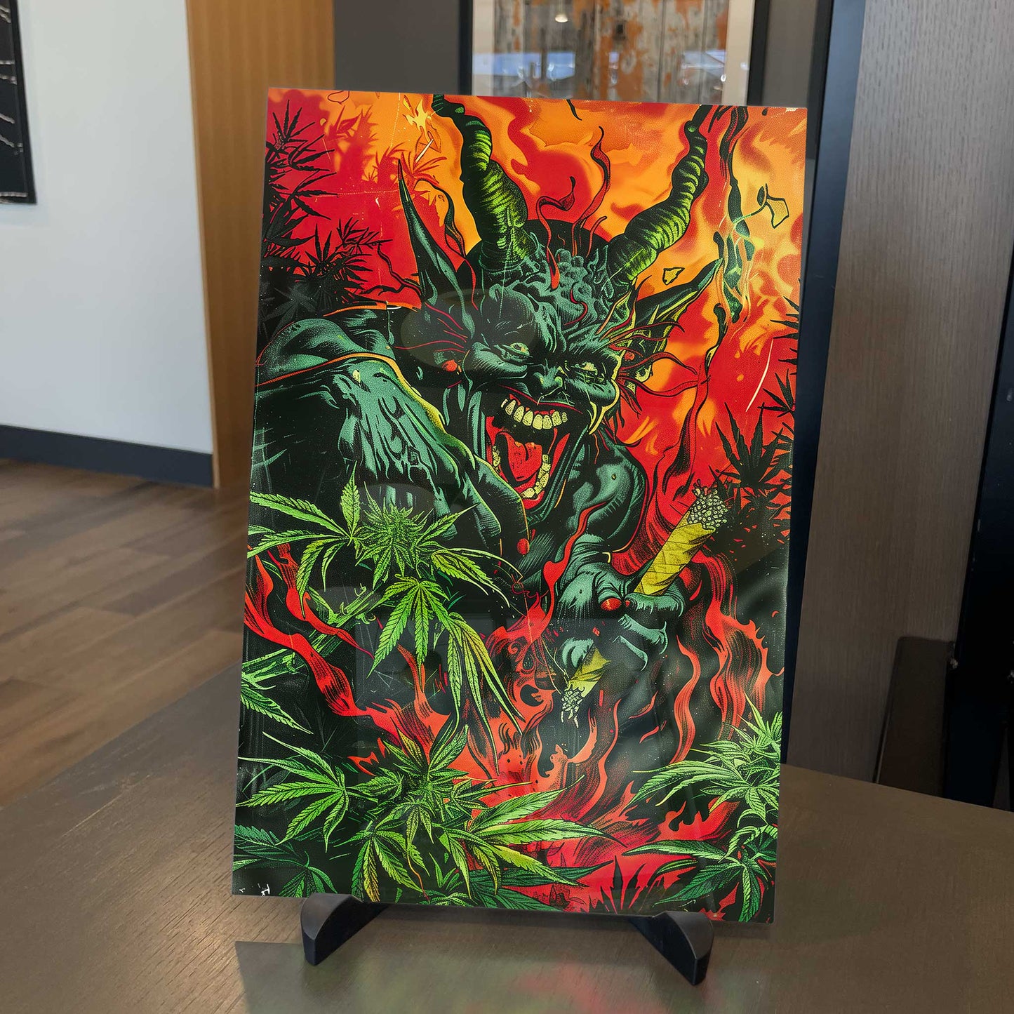 Devil's Lettuce Cannabis Marijuana Trippy Metal Print