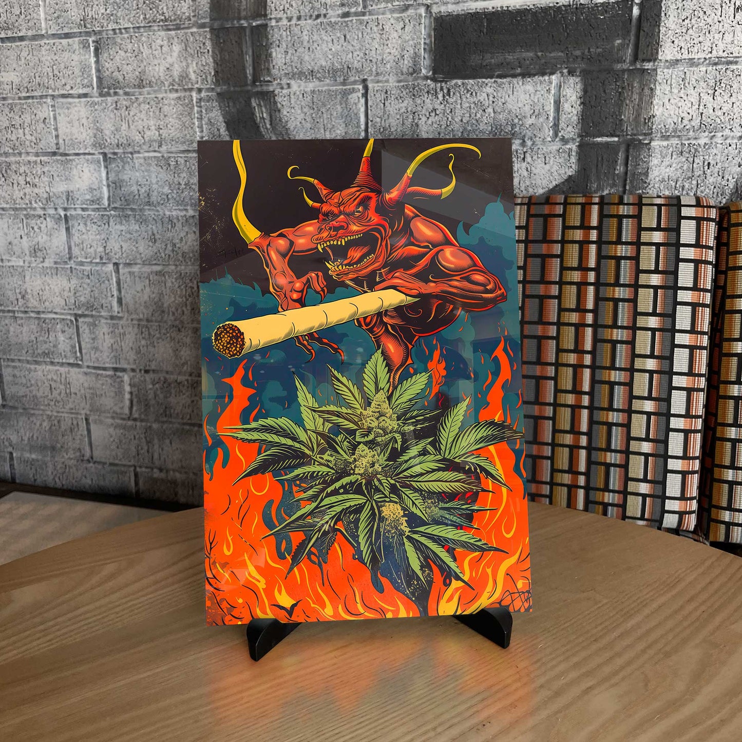 Devil's Lettuce Cannabis Marijuana Trippy Metal Print