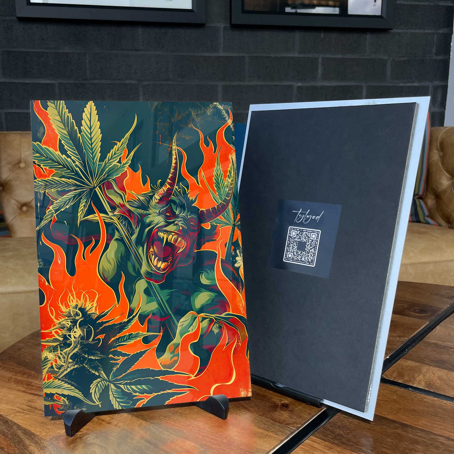 Devil's Lettuce Cannabis Marijuana Trippy Metal Print