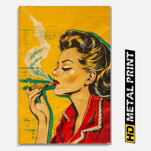 1950's Vintage Women Cannabis Marijuana Metal Print