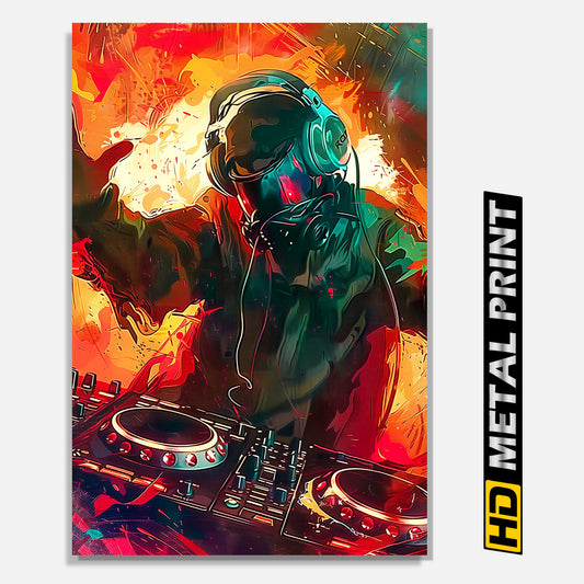 EDM Hip-Hop DJ Abstract Metal Print