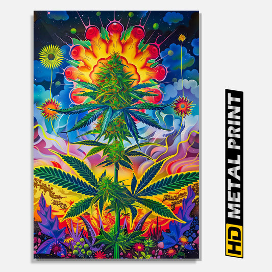 Bud Scape Cannabis Marijuana Trippy Stoner Metal Print (Copy)