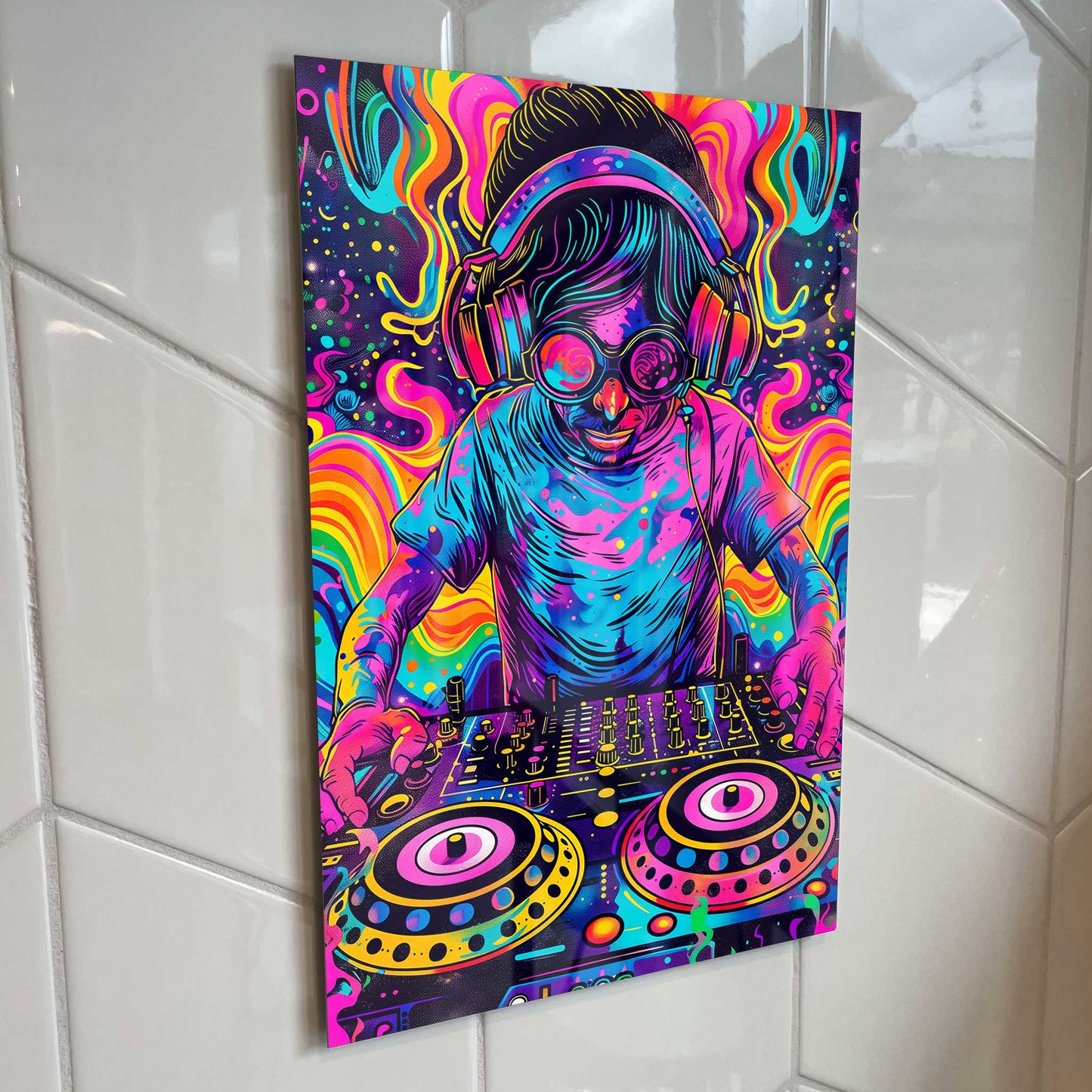 EDM Rave DJ Psychedelic Trippy Abstract Metal Print