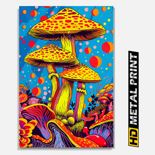 Shroom Scape Trippy Psychedelic Metal Print