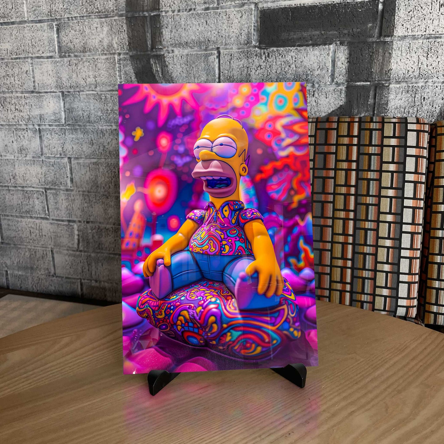 Stoner Simpson Cannabis Psychedelic Metal Print