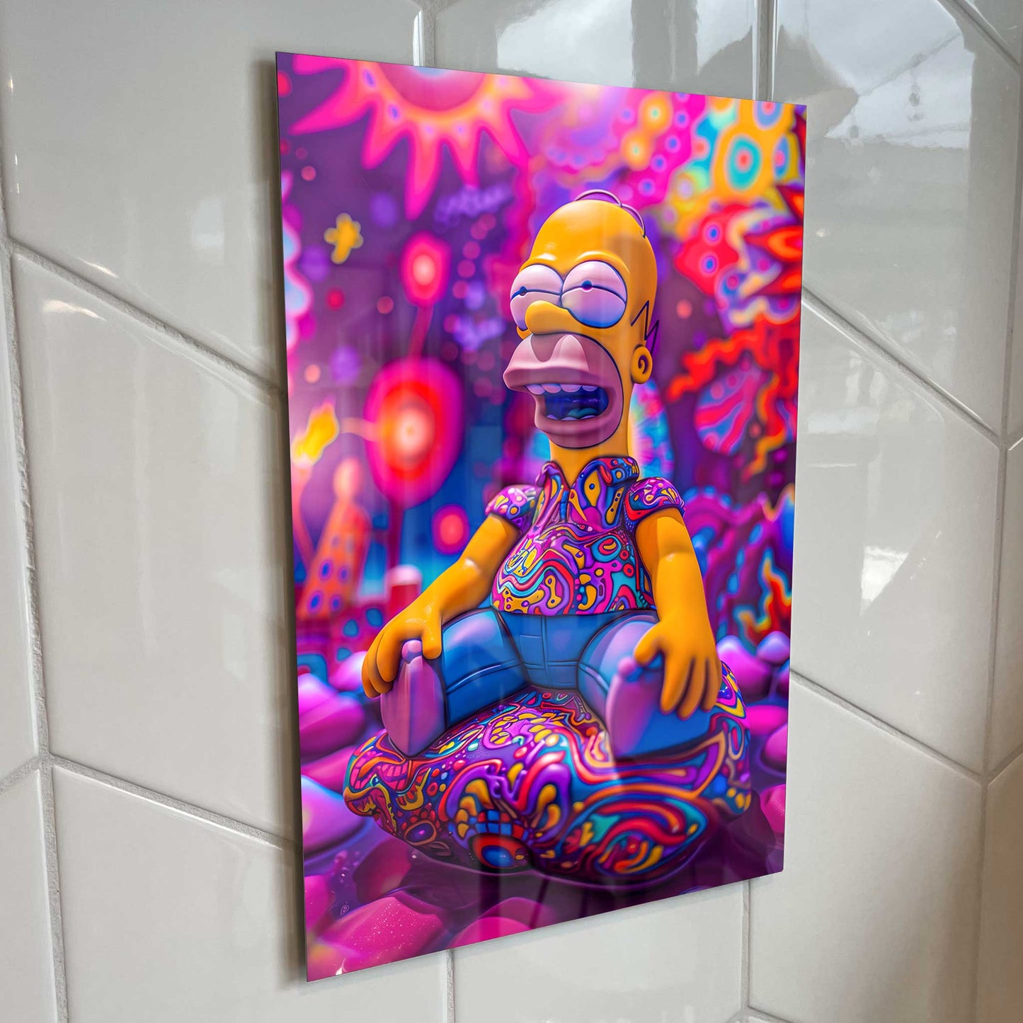 Stoner Simpson Cannabis Psychedelic Metal Print