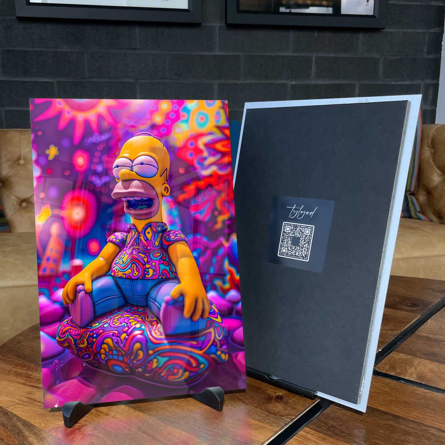 Stoner Simpson Cannabis Psychedelic Metal Print