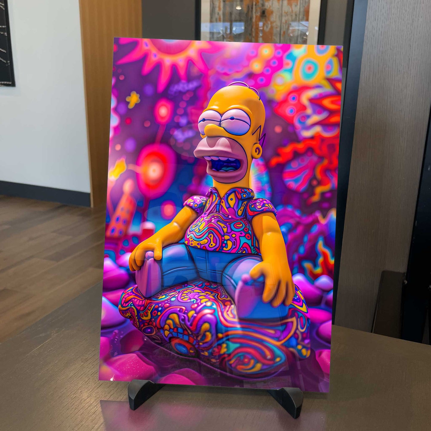 Stoner Simpson Cannabis Psychedelic Metal Print