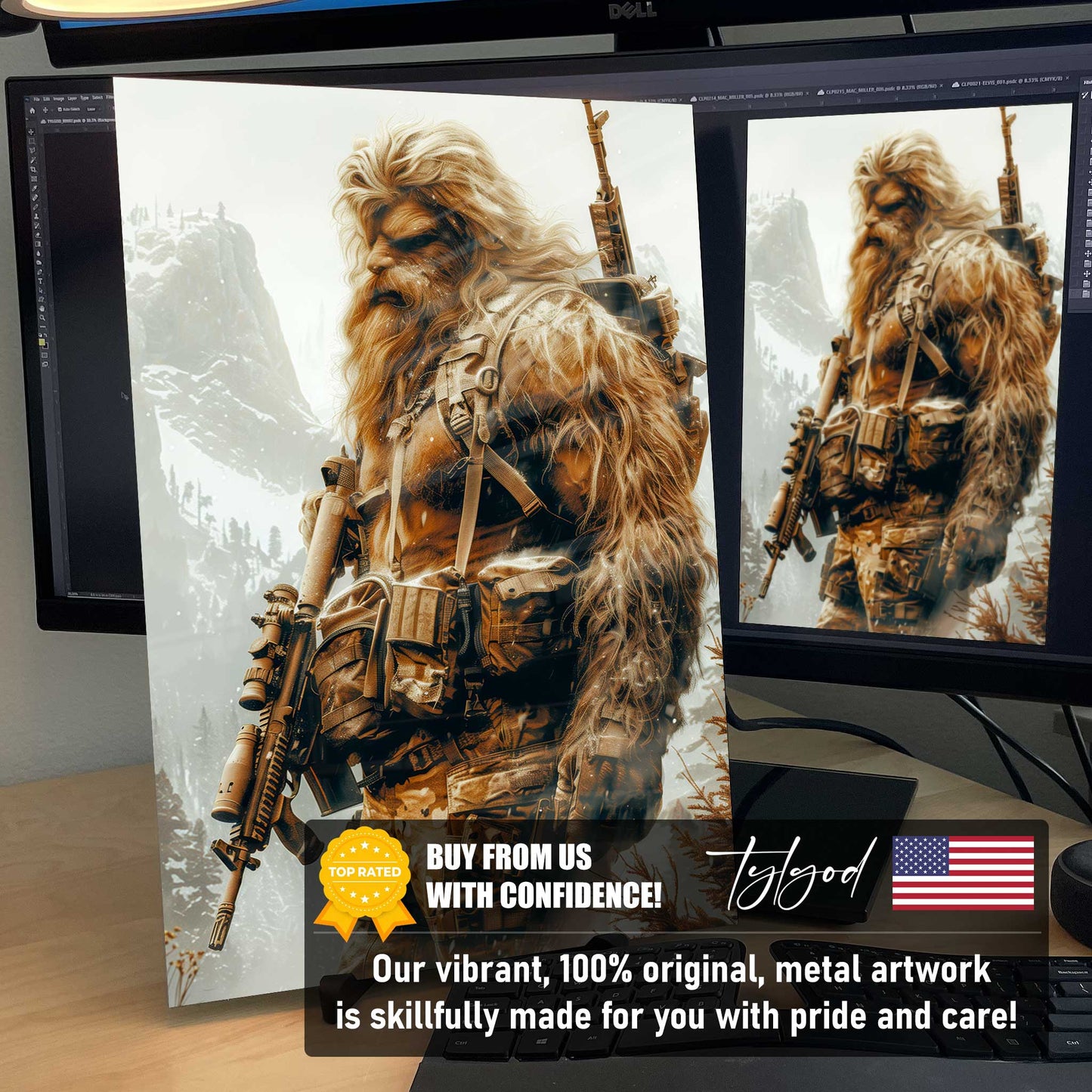 Tactisquatch Sasquatch Metal Print