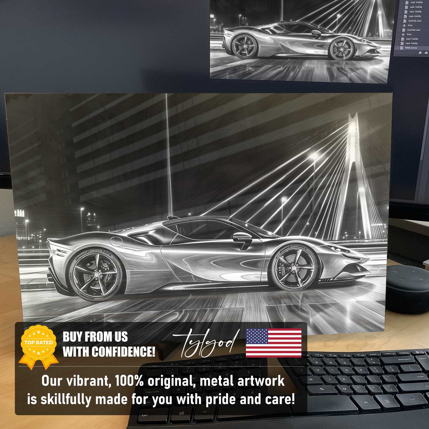Ferrari SF90 Stradale Metal Poster